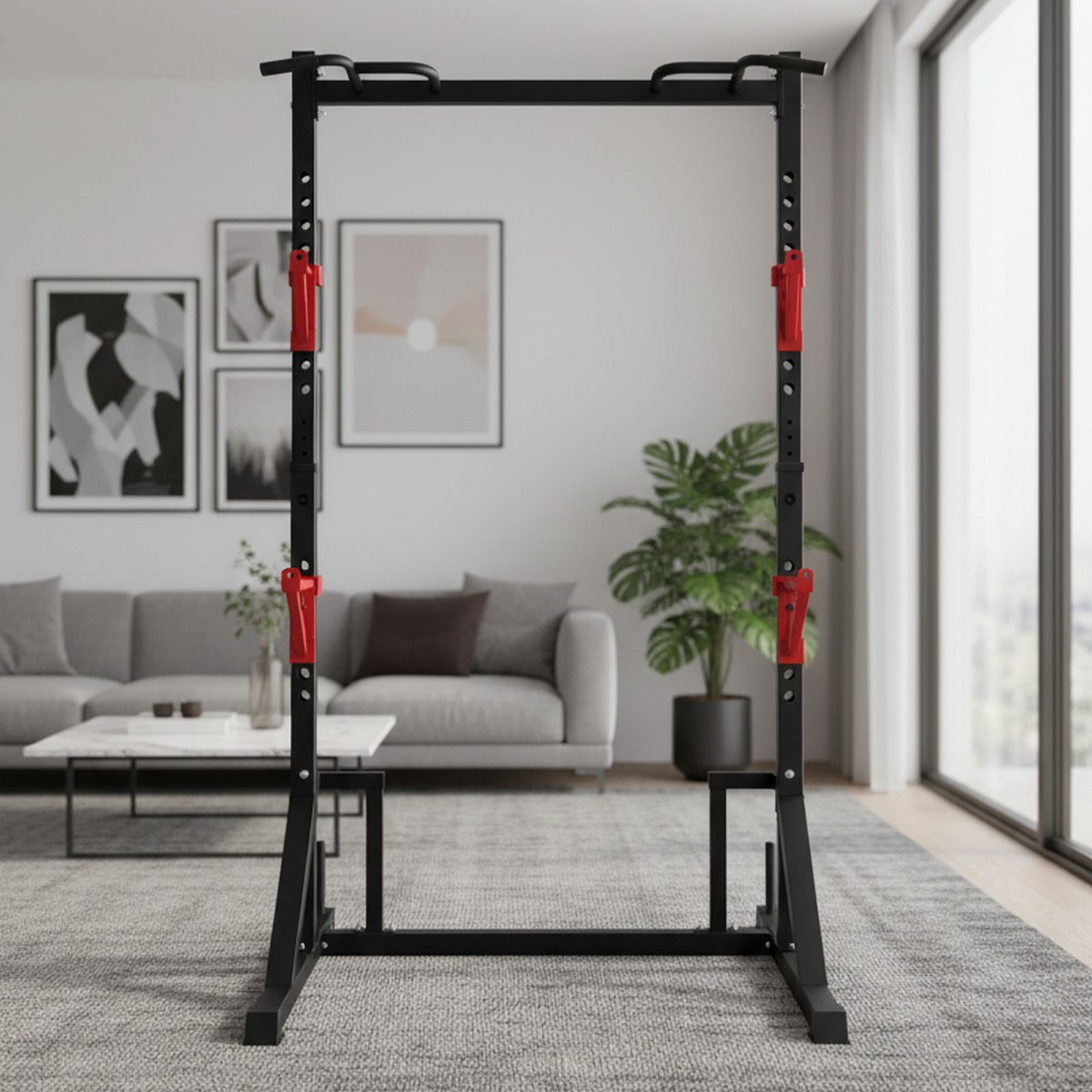 Adjustable Power Rack with Pul - Home Bar Stand ulasan dan harga