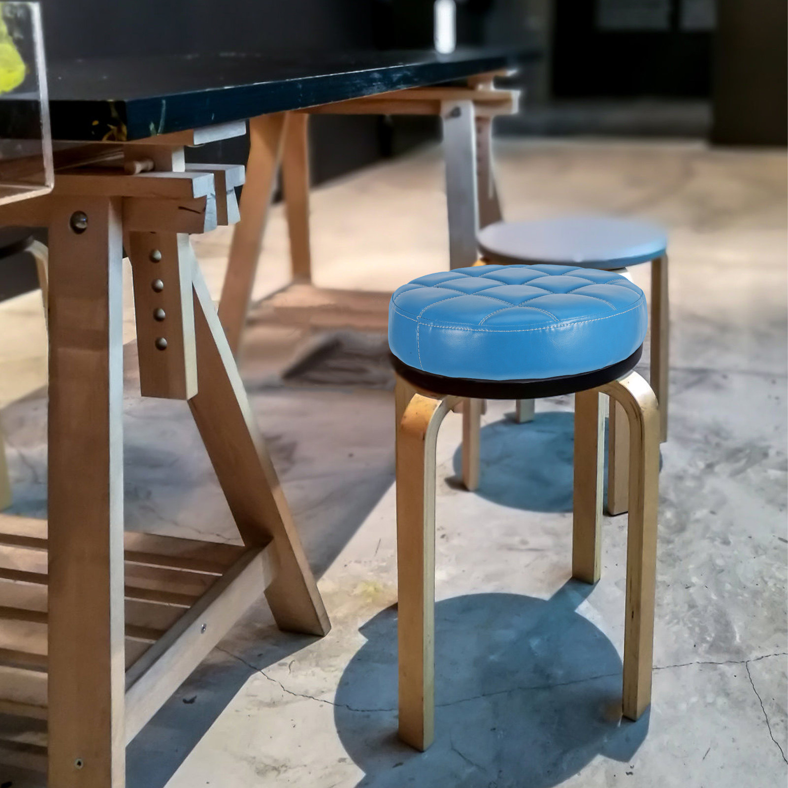 PU Round Stool Seat Cushion Re - Home Bar Seating ulasan dan harga