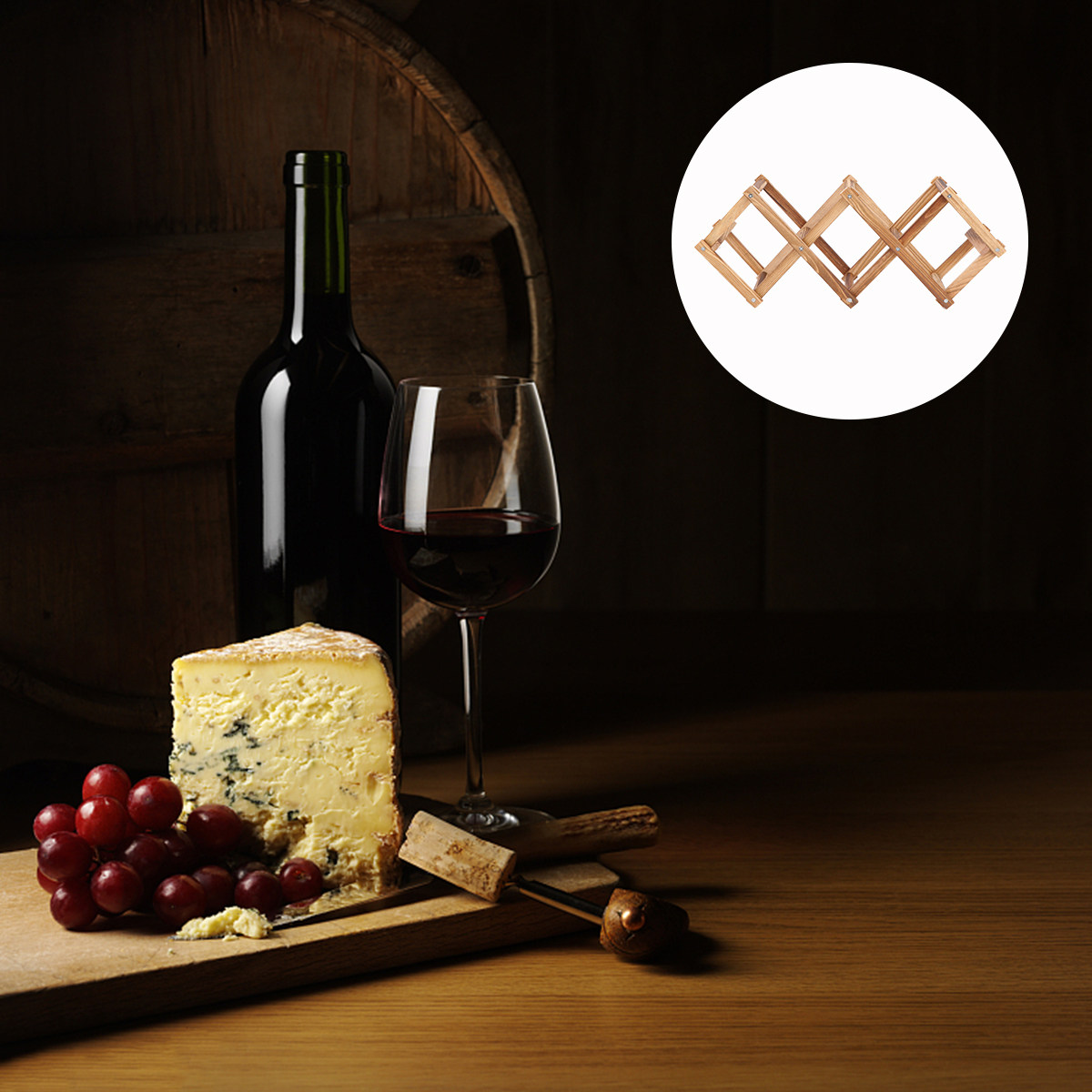 1Pcs Wooden Honeycomb Wine Dis - Home Bar Stand ulasan dan harga